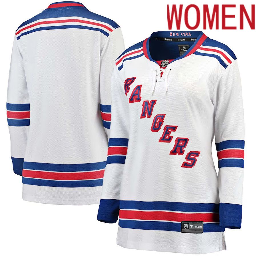 Women New York Rangers Fanatics Branded White Away Breakaway NHL Jersey